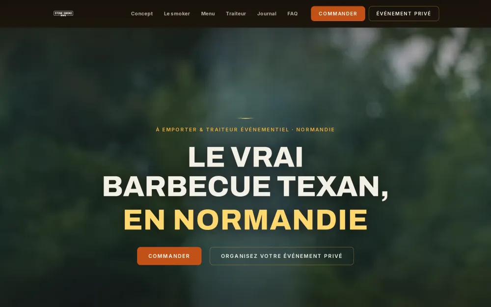 Stone Smoke BBQ website preview